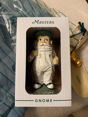 Masters White and Green Golf Gnome Figurine
